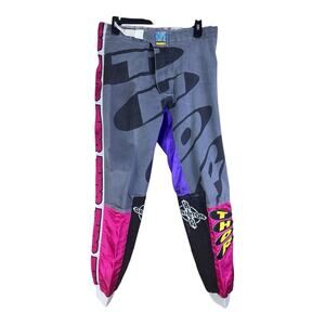 RARE Vintage Thor Eclipse Gripton Pants Motocross Pink Purple Gray Racing Riding